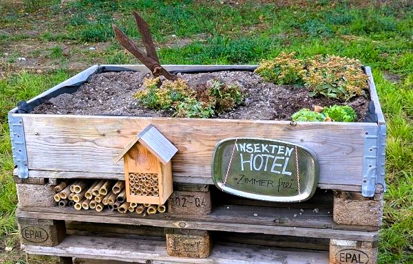 Das Insektenhotel befindet sich noch im Aufbau
